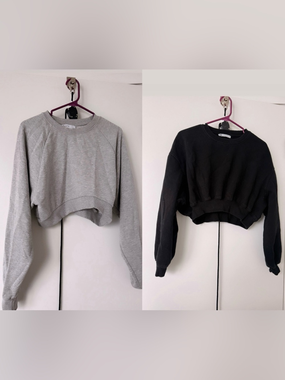 2 for 1 ⭐️Cropped Sweatshirt Duo - Gray and Black